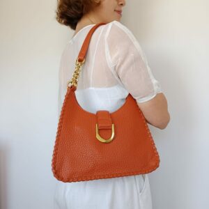 Bolso polipiel naranja ocre